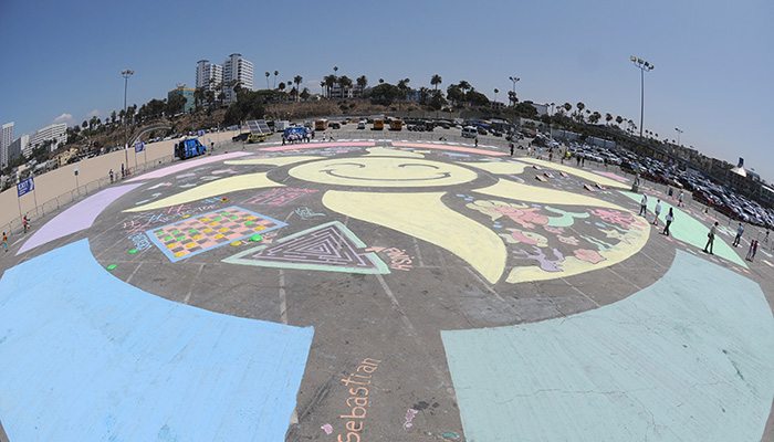 RoseArt Chalk Paint Mural at Santa Monica Pier
